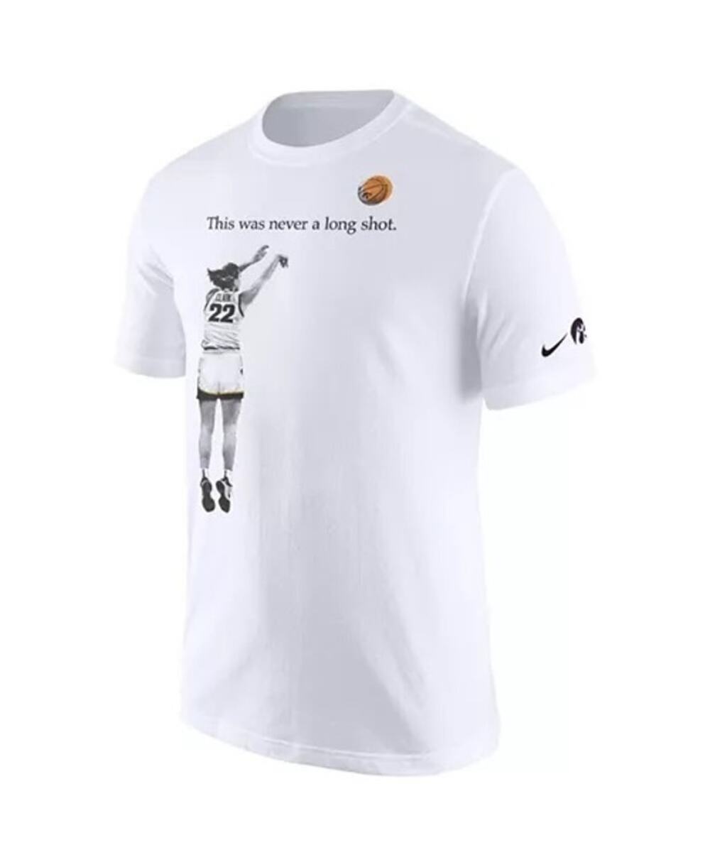 Unisex Caitlin Clark White Iowa Hawkeyes All-Time Record Breaking TShirt Sz XXL